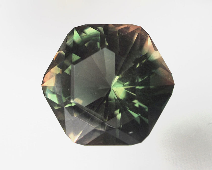 Green Bicolor Oregon Sunstone Hexagon