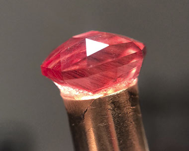 3.00 ct Deep Red Oregon Sunstone with Medium Schiller, rough from Northern Lights mine.