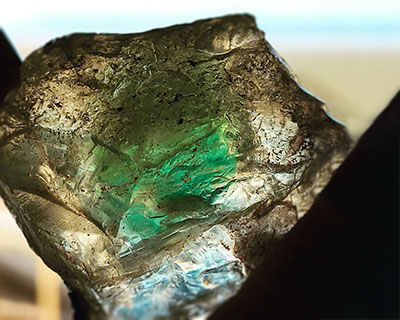 Oregon sunstone – seafoam-peacock green color