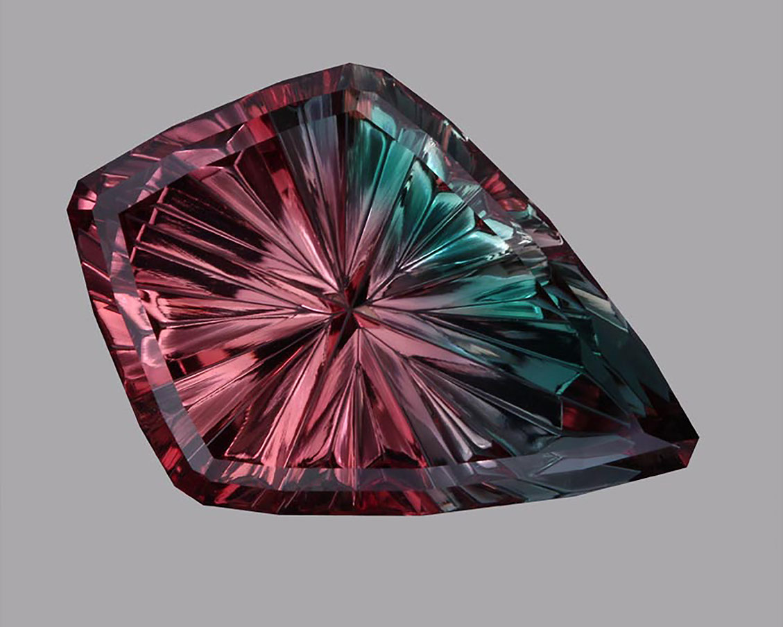 12.49 ct bi-color cuprian Oregon Sunstone